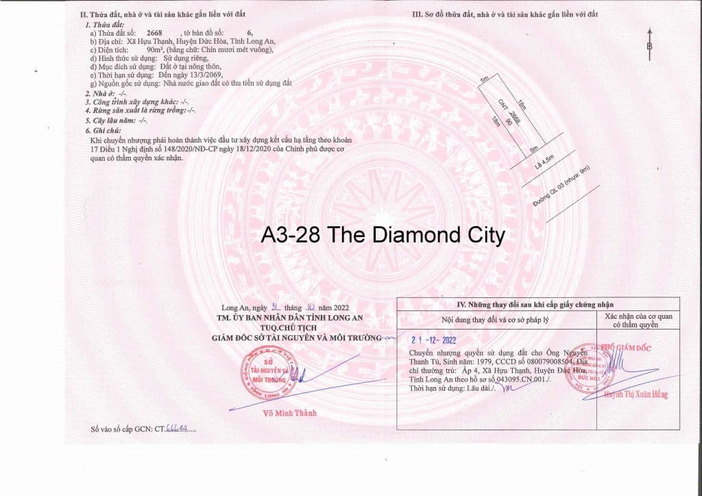 Sổ hồng the diamond city