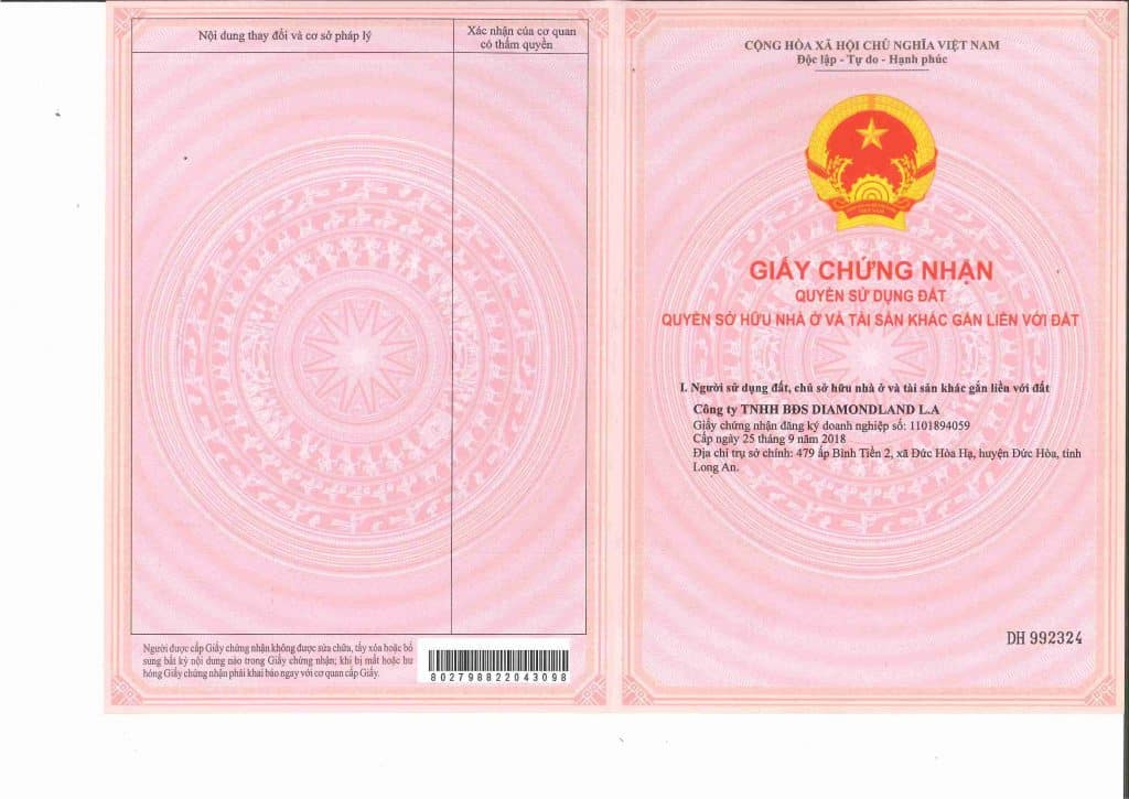 Sổ hồng the diamond city