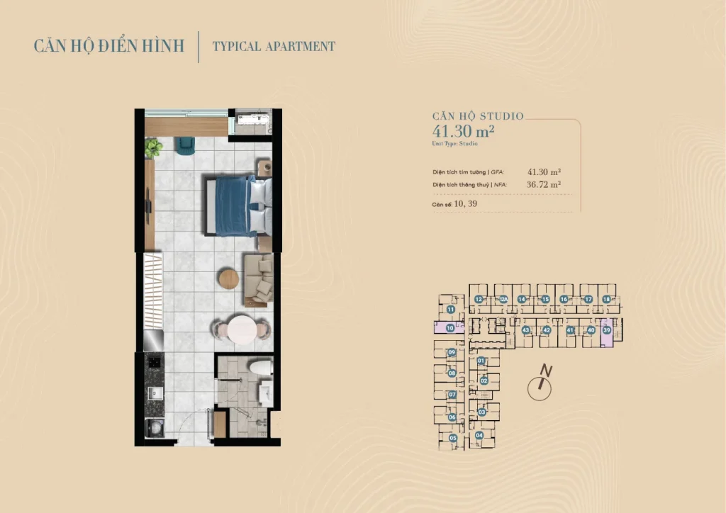 mặt bằng căn hộ the gió riverside