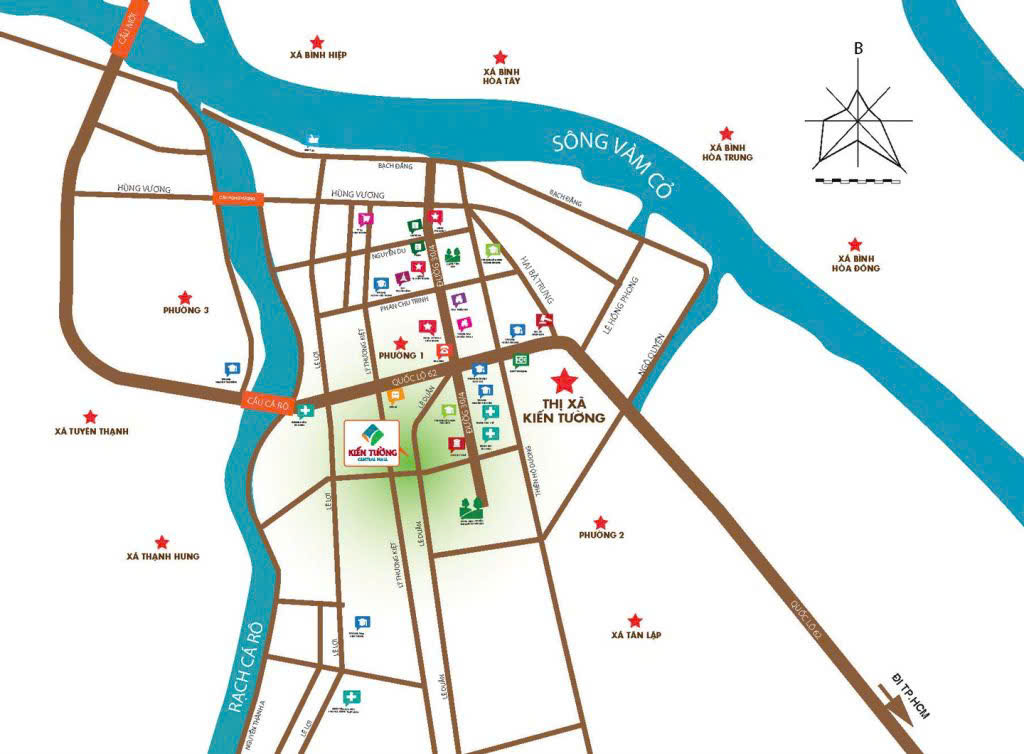 vị trí dự án kiến tường central mall