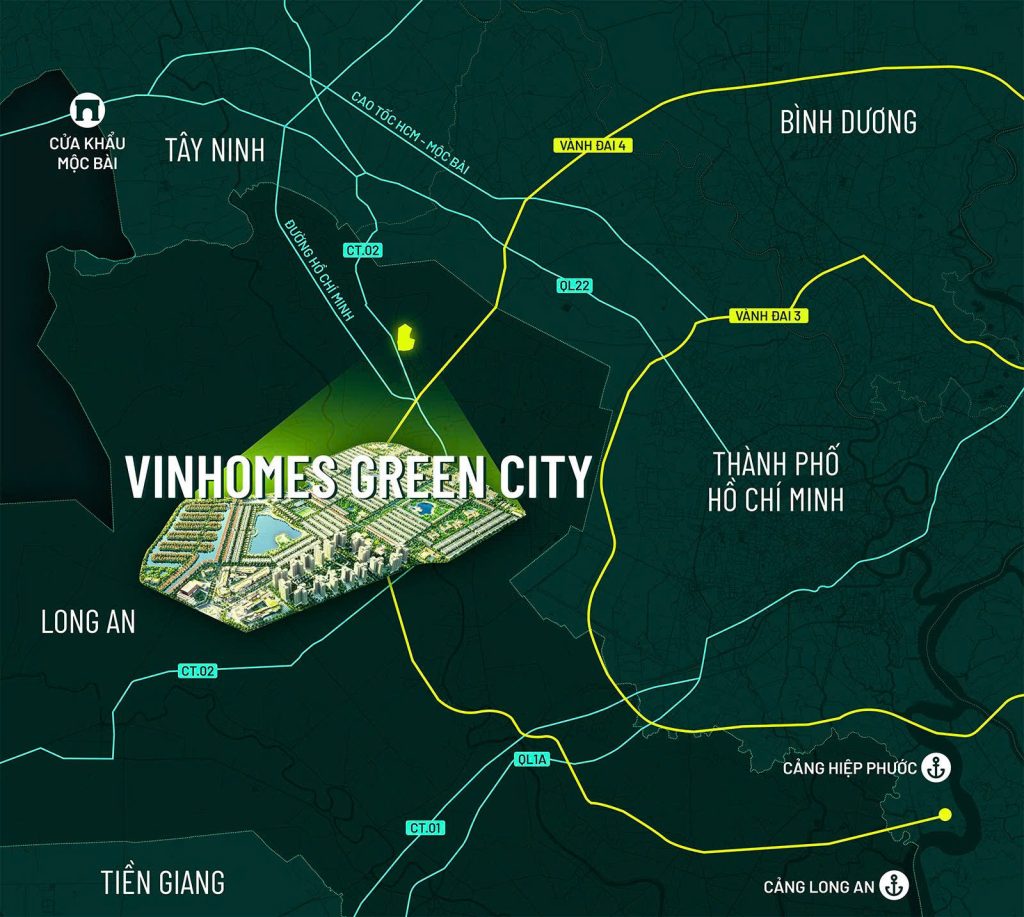 vị trí vinhomes green city hậu nghĩa