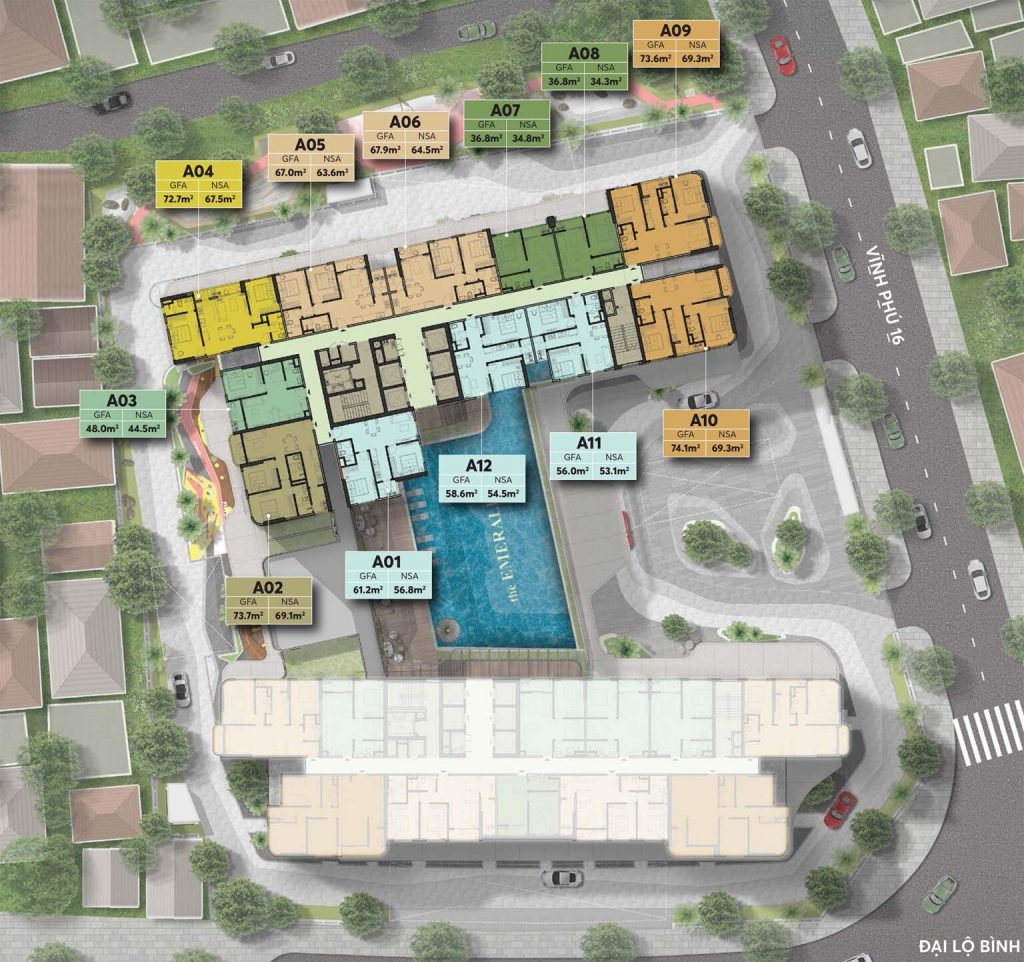 mặt bằng the emerald 68