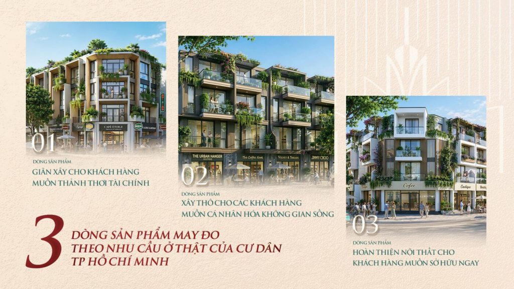3 dòng sản phẩm nhà phố, biệt thự, căn hộ Vinhomes Saigon Park