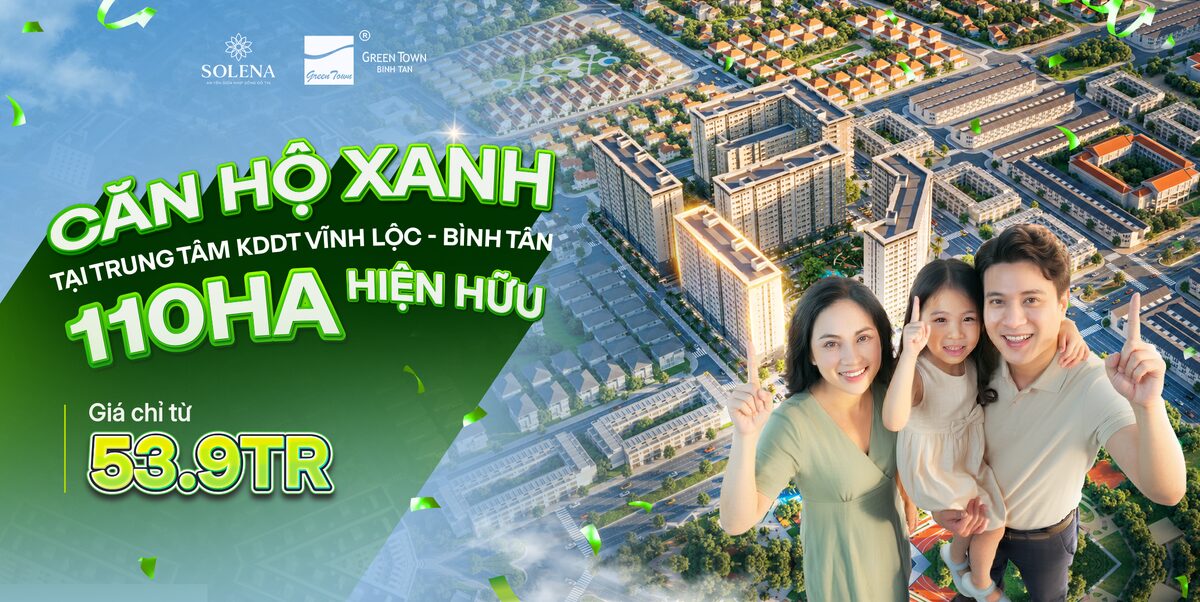 Căn hộ Green Town Bình Tân tháp SOLENA giá từ 53,9 triệu/m2