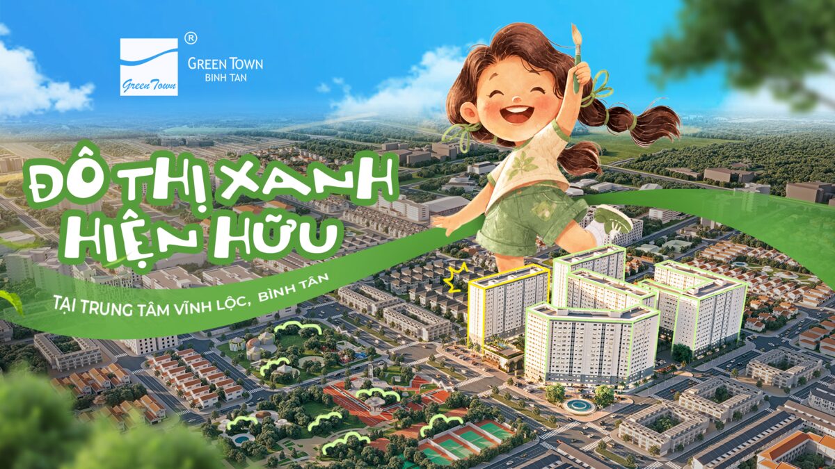 Phối cảnh dự án Green Town Bình Tân trong KĐT Vĩnh Lộc 110ha - đô thị xanh hiện hữu