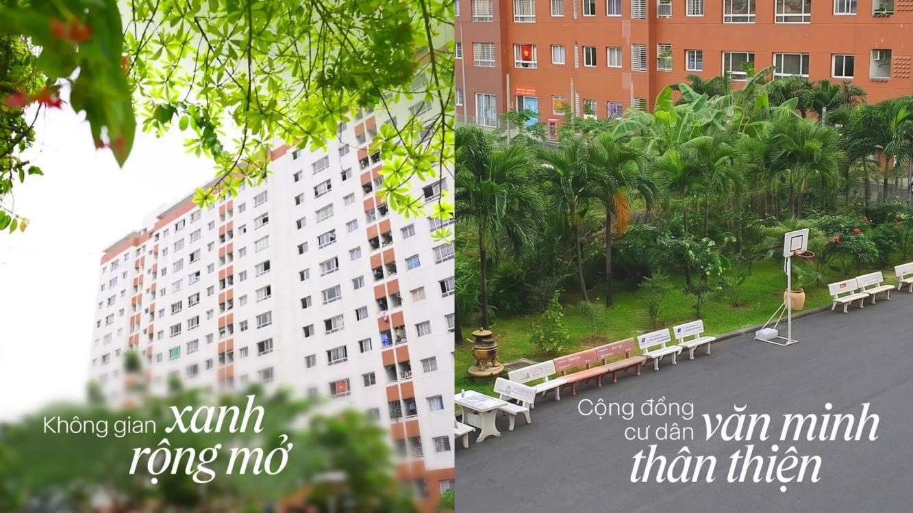 Không gian xanh cộng đồng nội khu dự án Green Town Bình Tân